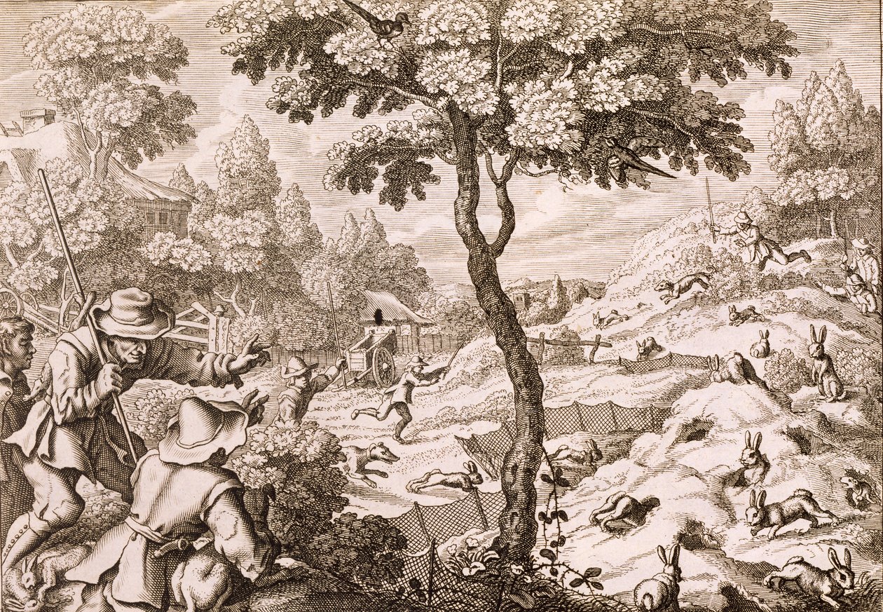 Cony Catching, graveret af Wenceslaus Hollar, 1671 af Francis Barlow