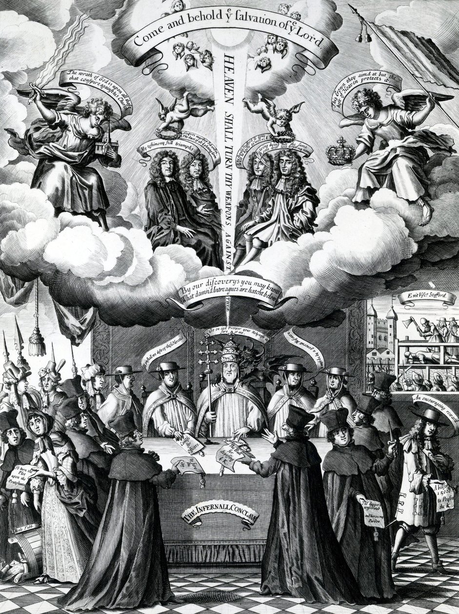 The Happy Instruments of Englands Preservation, udgivet af Benjamin Combe efter Francis Barlow, april 1681 af Francis Barlow