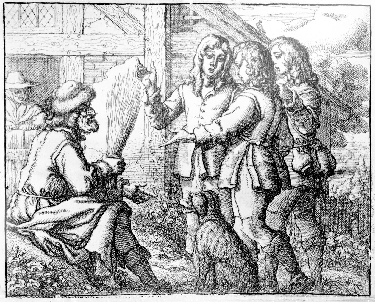 Den gamle mand og hans sønner, illustration fra 
