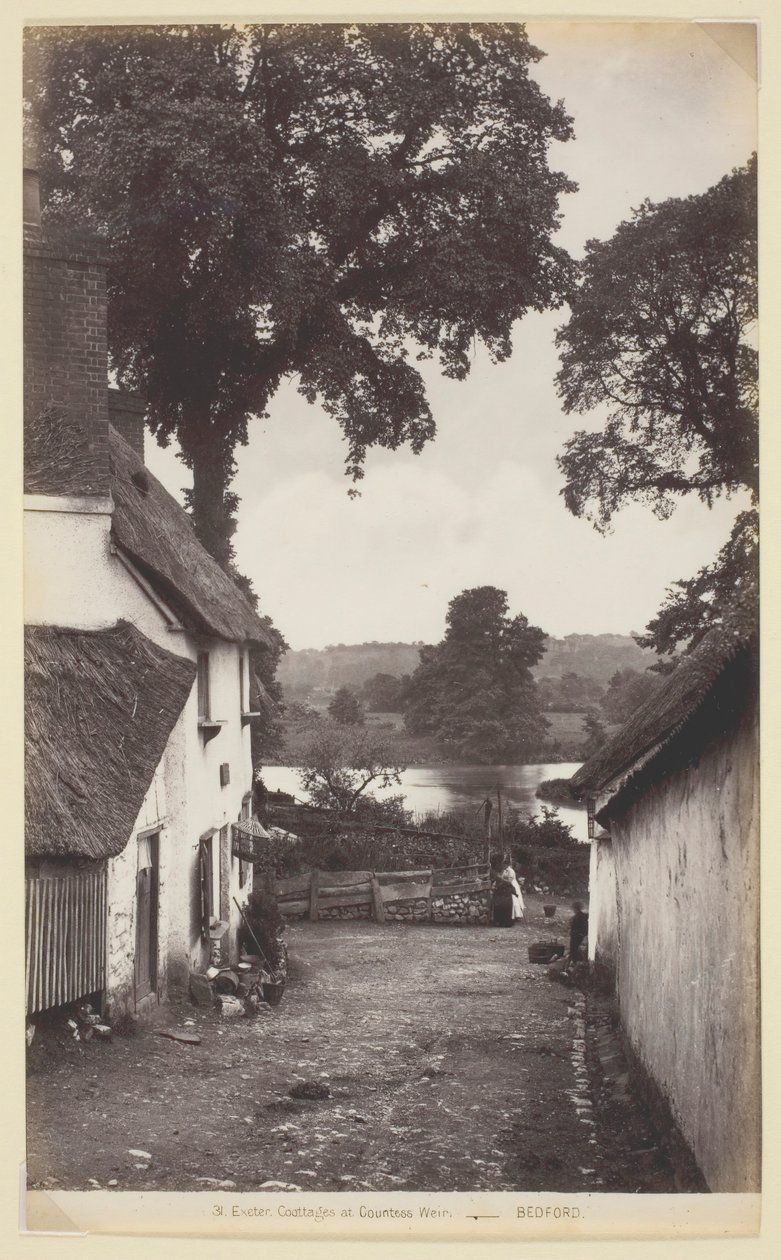 31. Exeter, Cottages at Countess Weir, 186094. af Francis Bedford