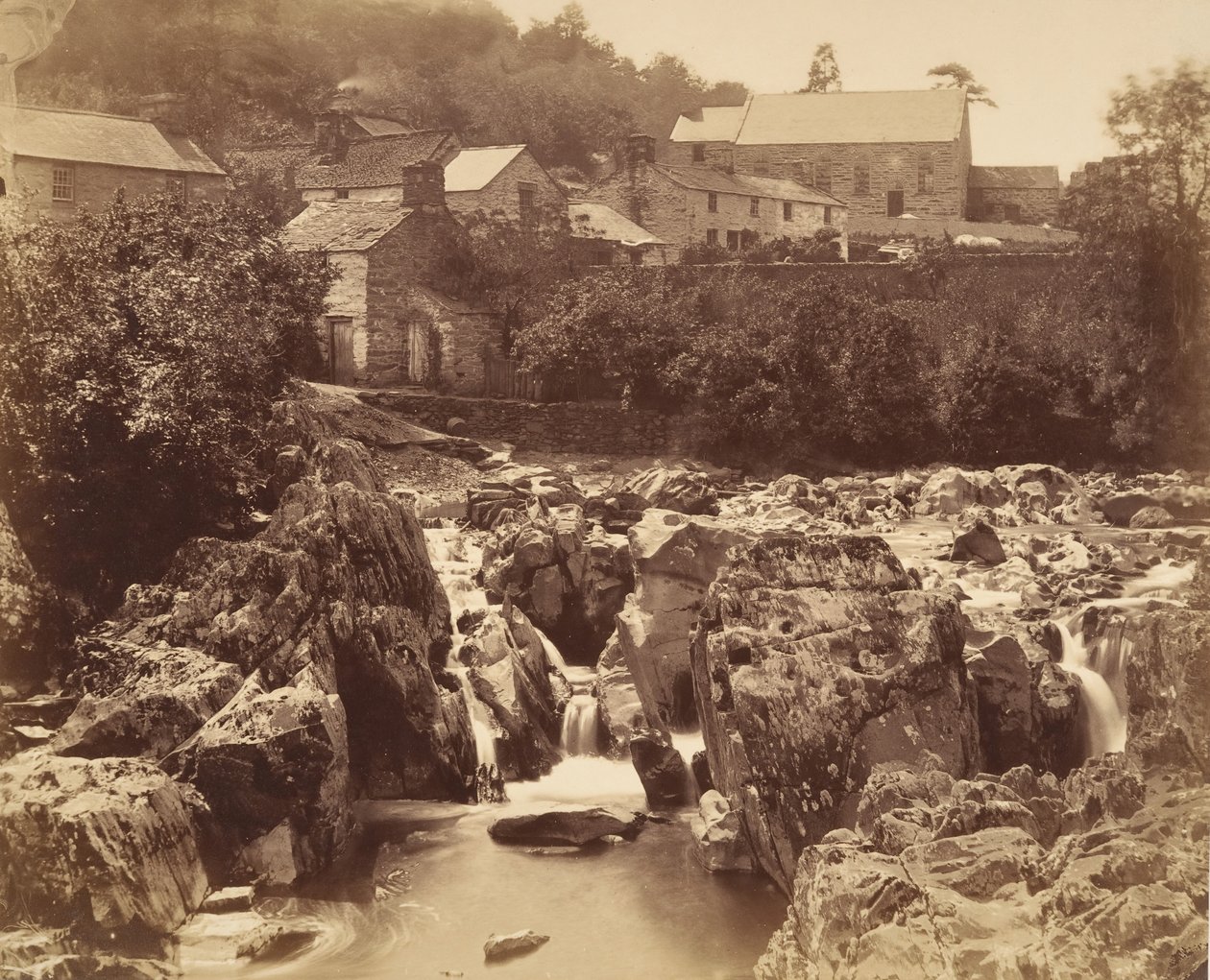 Ved Pont y pair, Bettws-y-Coed, North Wales, 1856. af Francis Bedford