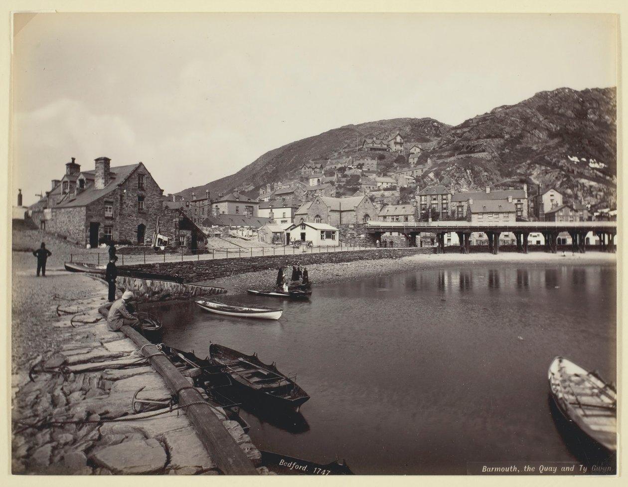 Barmouth, the Quay og Ty Gwyn, 186094. af Francis Bedford