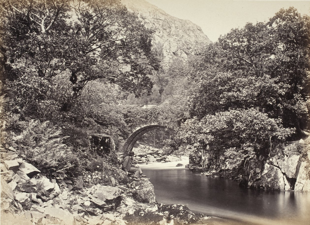Beddgelert, Pont Aberglaslyn, set nedefra broen, nr. 2. (517) af Francis Bedford