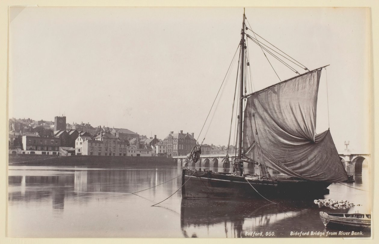 Bideford Bridge fra River Bank, 186094. af Francis Bedford