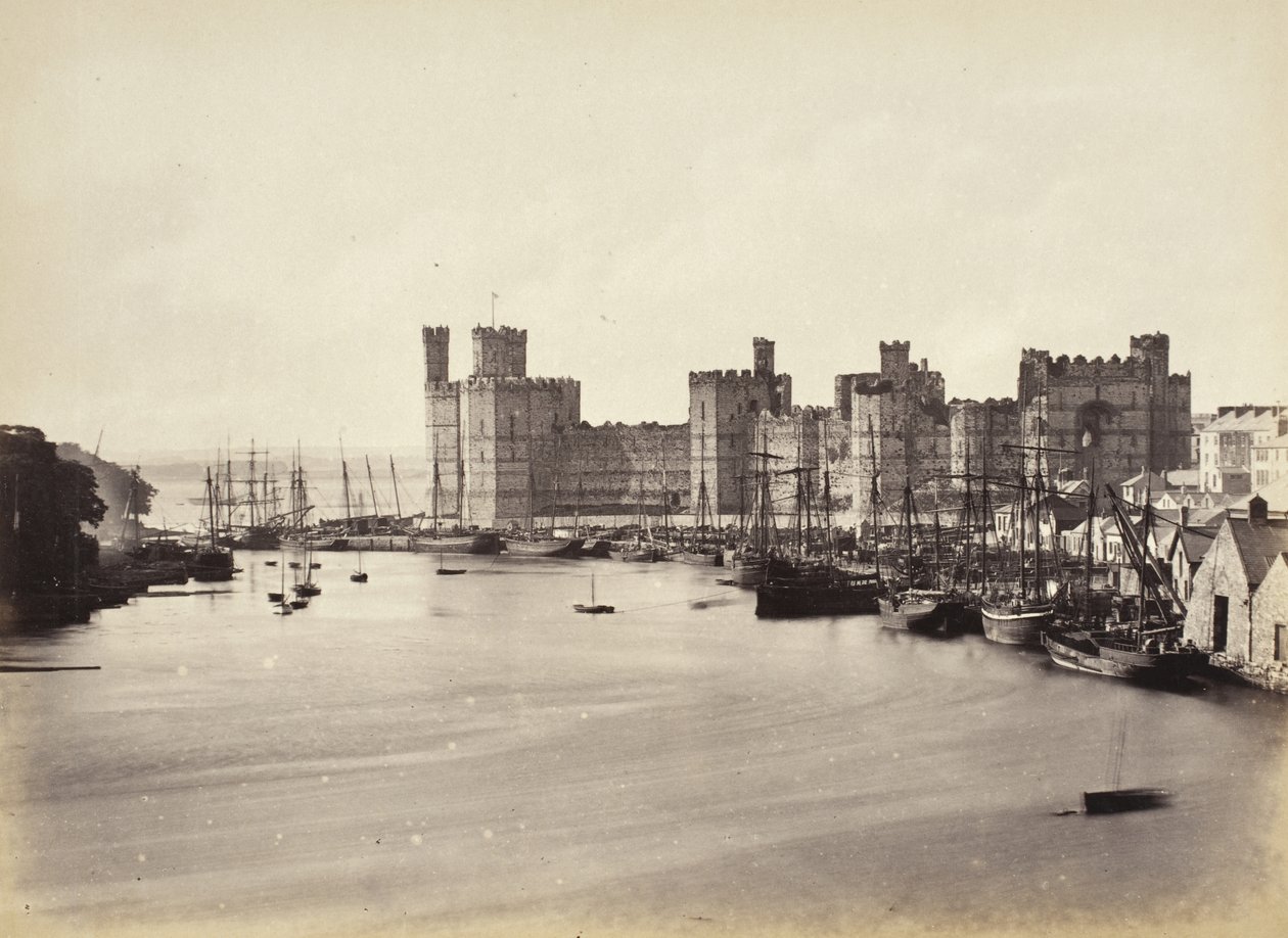 Carnarvon Castle og flodmunding (578) af Francis Bedford