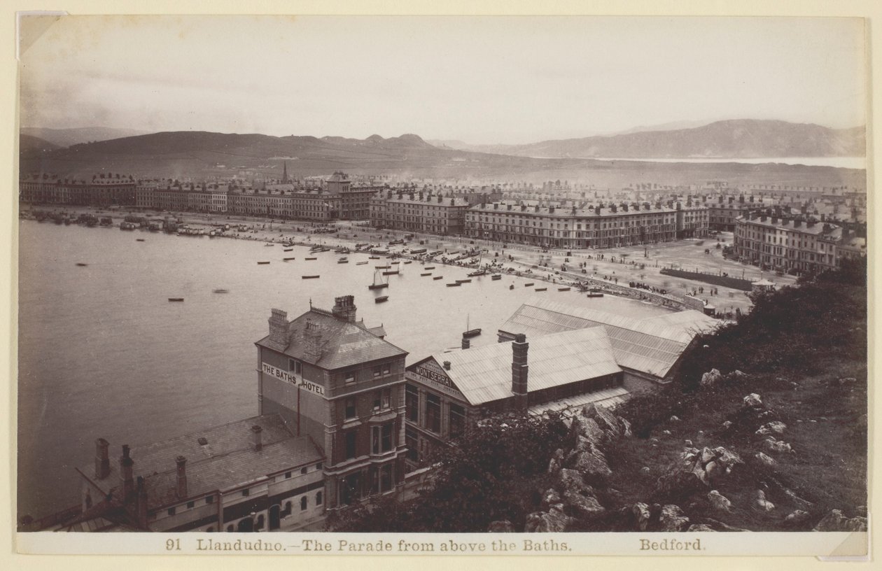 Llandudno - Paraden ovenfra badene af Francis Bedford