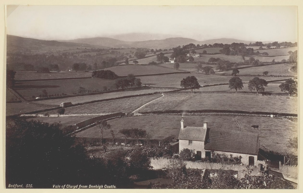 Vale of Clwyd fra Denbigh Castle, 186094. af Francis Bedford