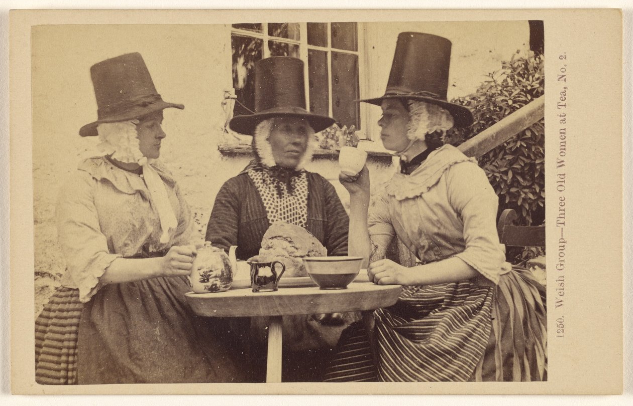 Welsh Group - Tre gamle kvinder til te, nr. 2 af Francis Bedford