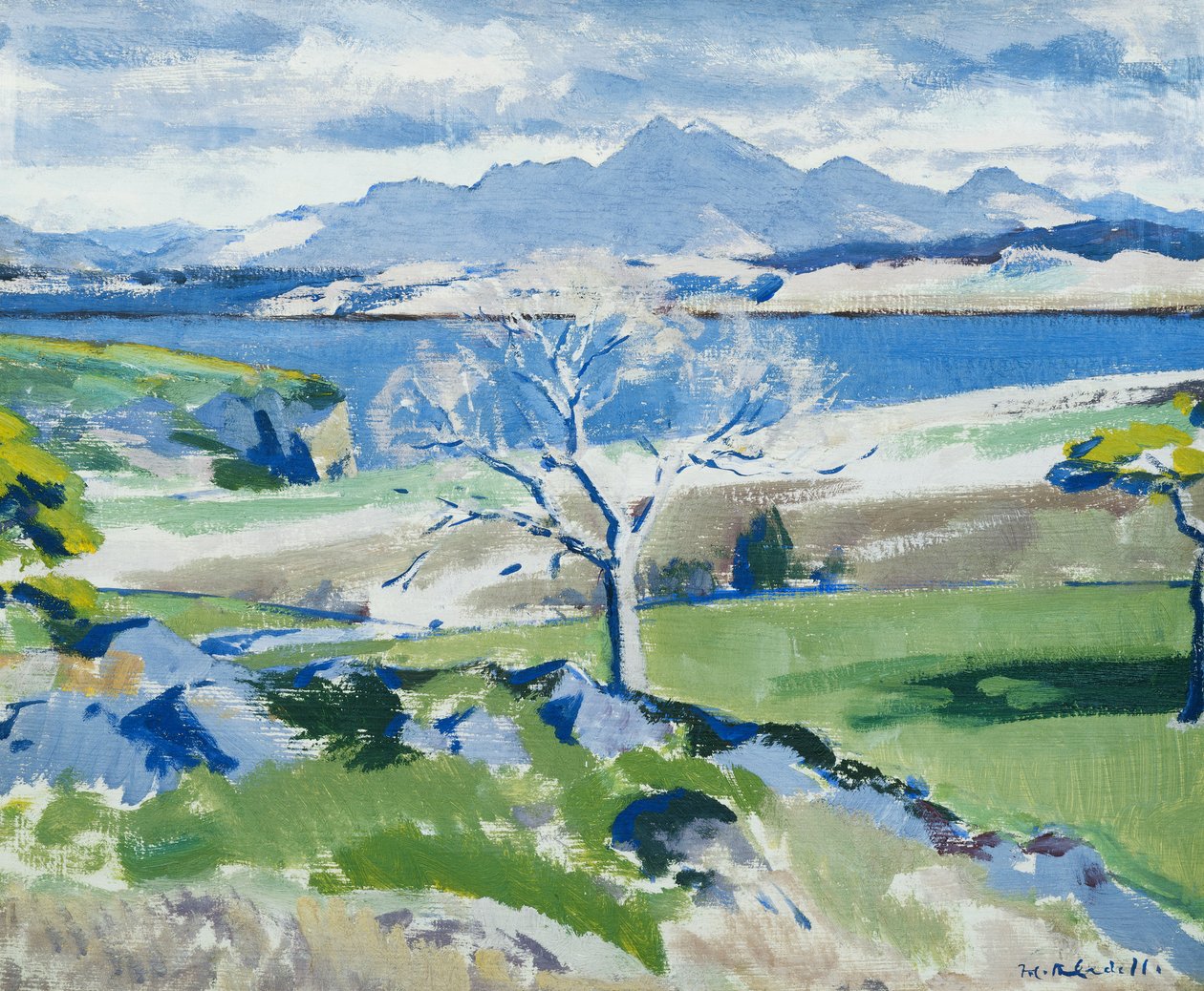 Ben Cruachan fra Achnacraig, Mull, ca. 1931 (olie på panel) af Francis Campbell Boileau Cadell