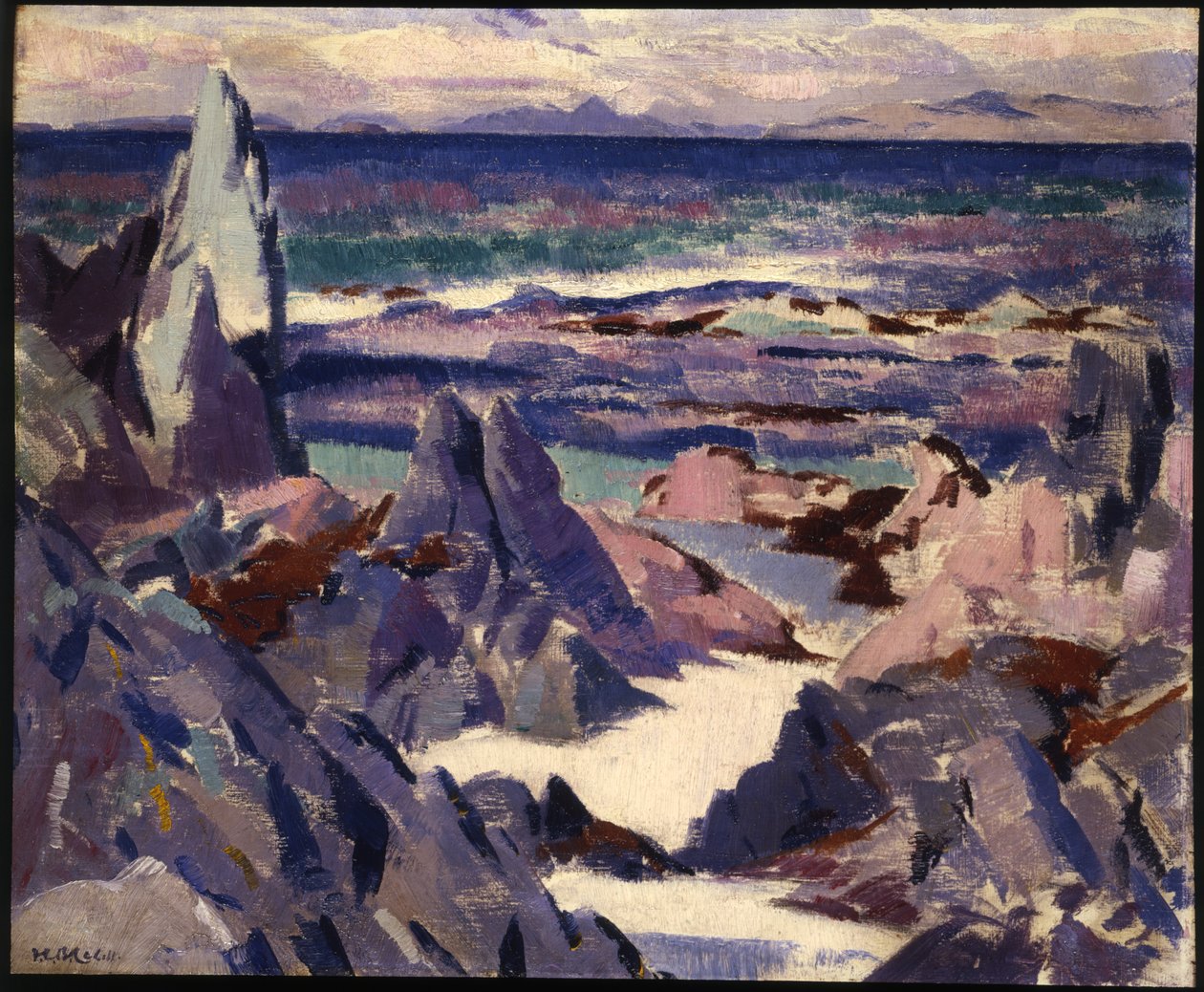 Cathedral Rock, Rhum, fra Iona (olie på lærred) af Francis Campbell Boileau Cadell