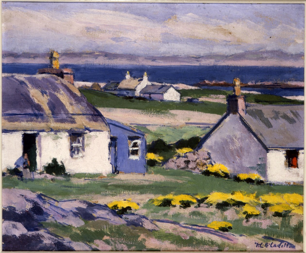 Cuil Phail Croft, The Two Crofts, Iona (olie på lærred) af Francis Campbell Boileau Cadell