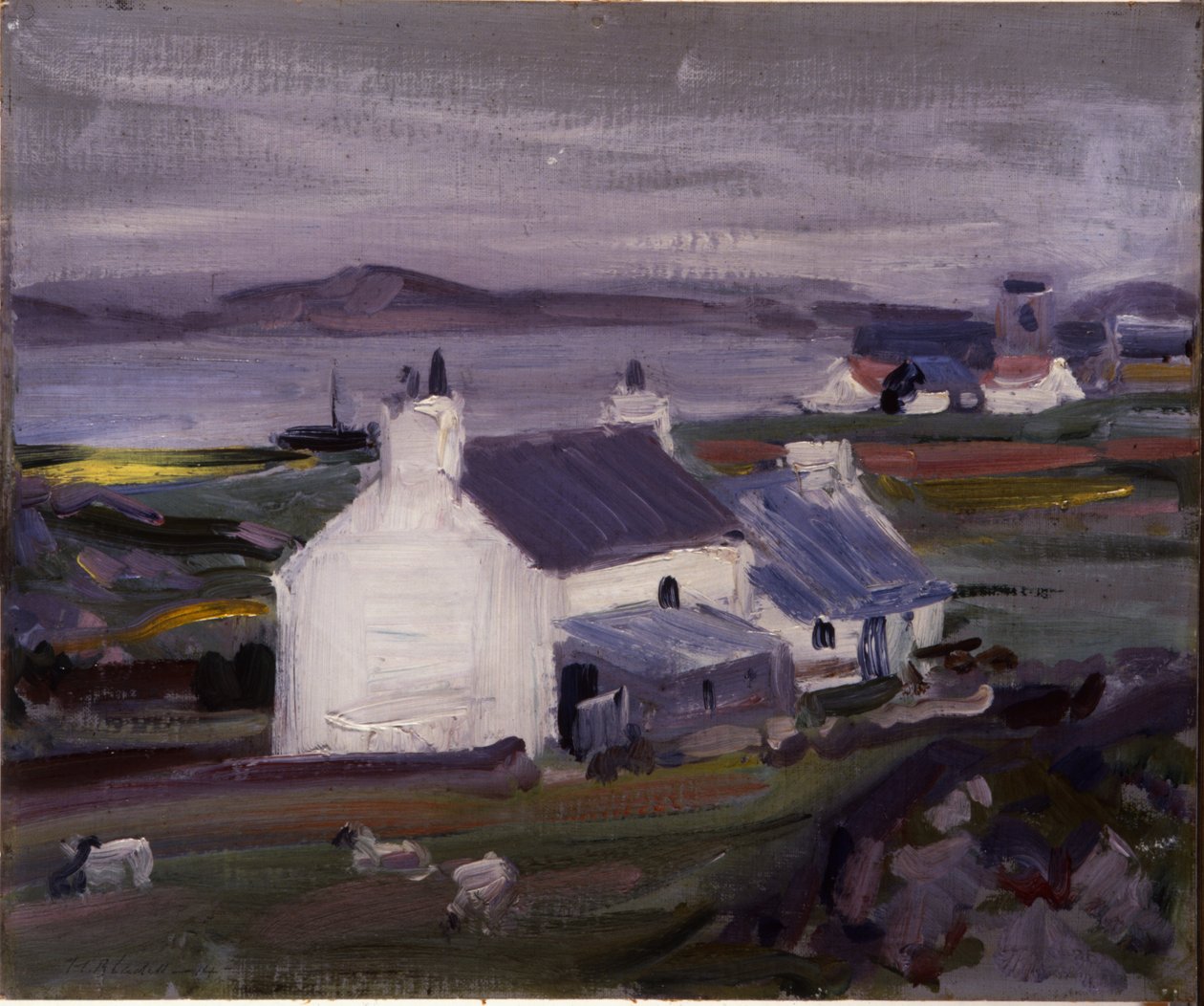Farmsteading, Iona, Auchabhaich Croft (olie på lærred) af Francis Campbell Boileau Cadell