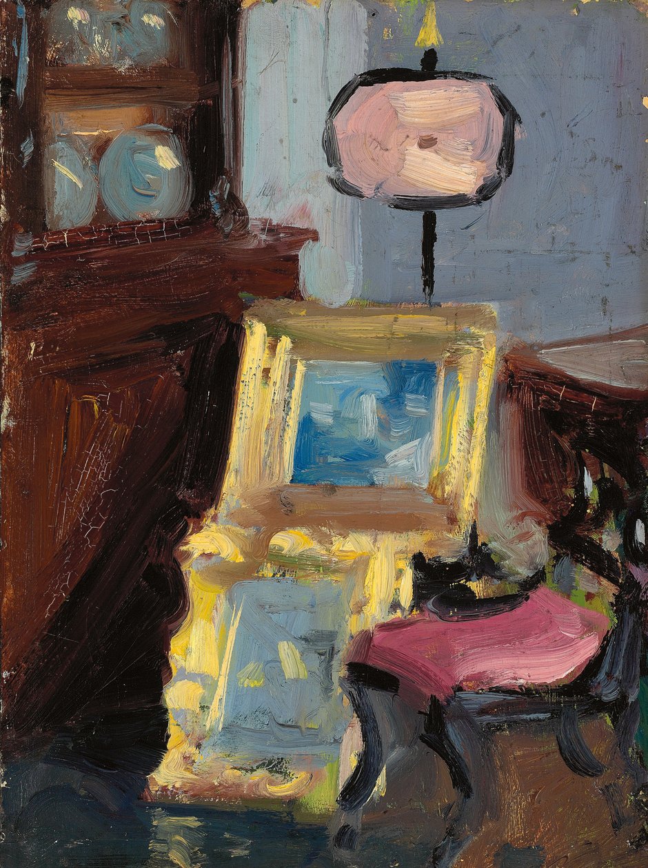 Interiør med en stol af Francis Campbell Boileau Cadell