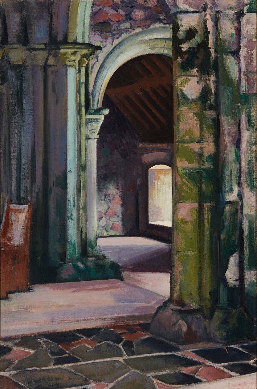 Iona Abbey, interiør (olie på lærred) af Francis Campbell Boileau Cadell