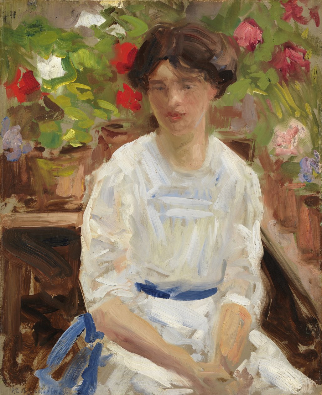 Lady in White (olie på lærred) af Francis Campbell Boileau Cadell