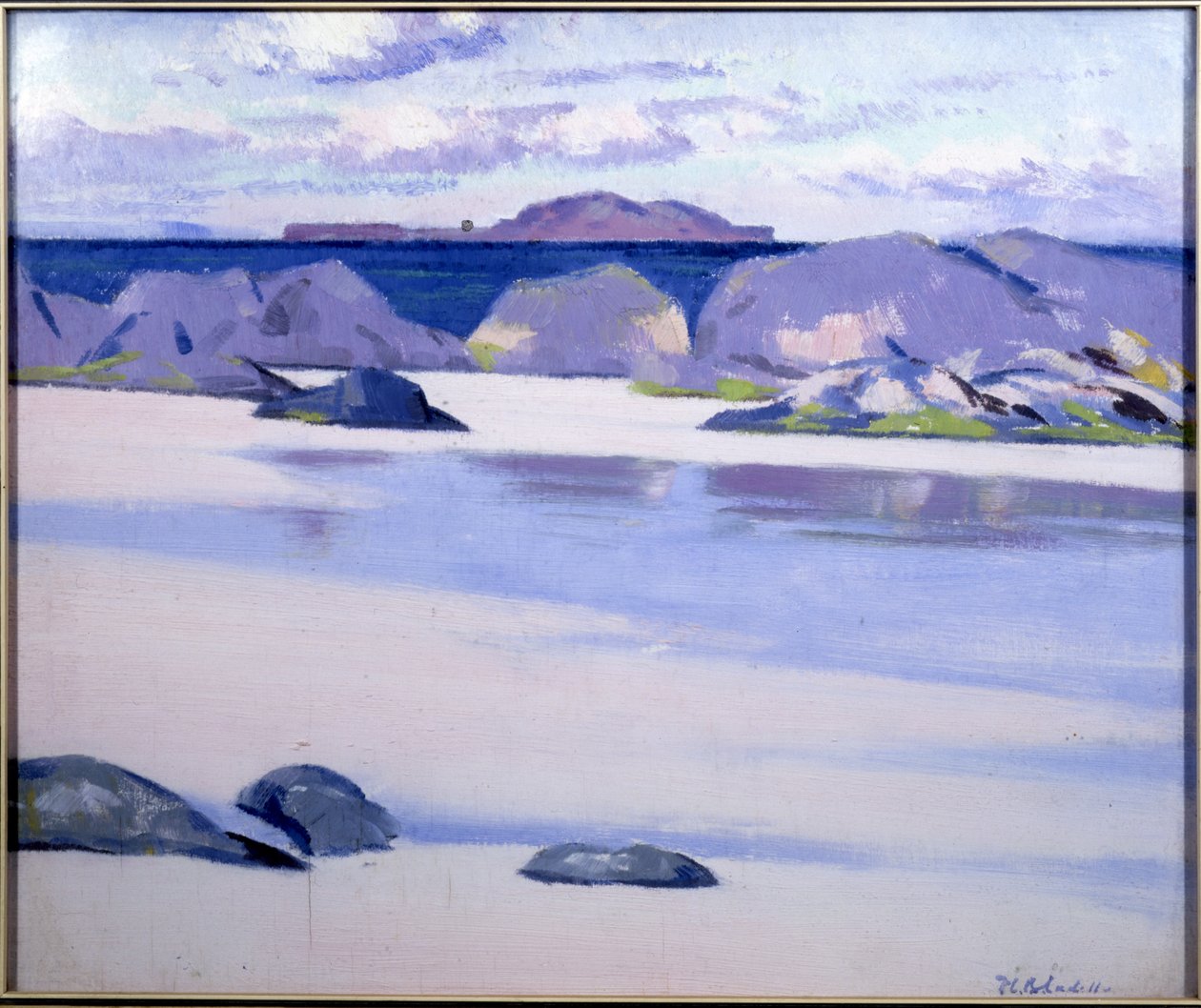 Lavvande, Iona, ser mod hollænderens kasket, Lunga (olie på lærred) af Francis Campbell Boileau Cadell