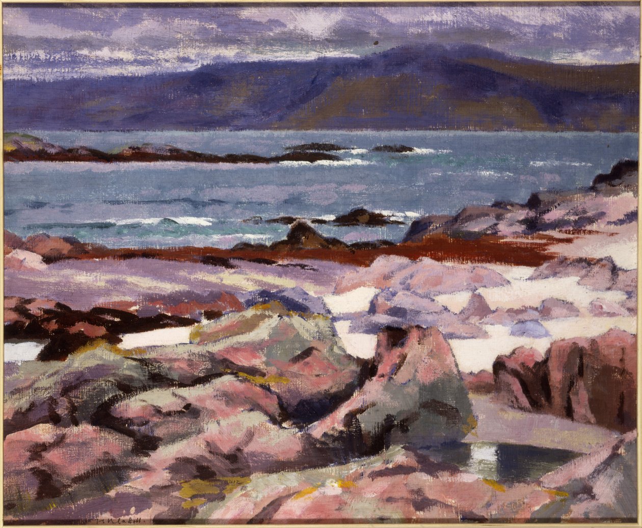 Sound of Iona, Burg fra nordkysten (olie på lærred) af Francis Campbell Boileau Cadell