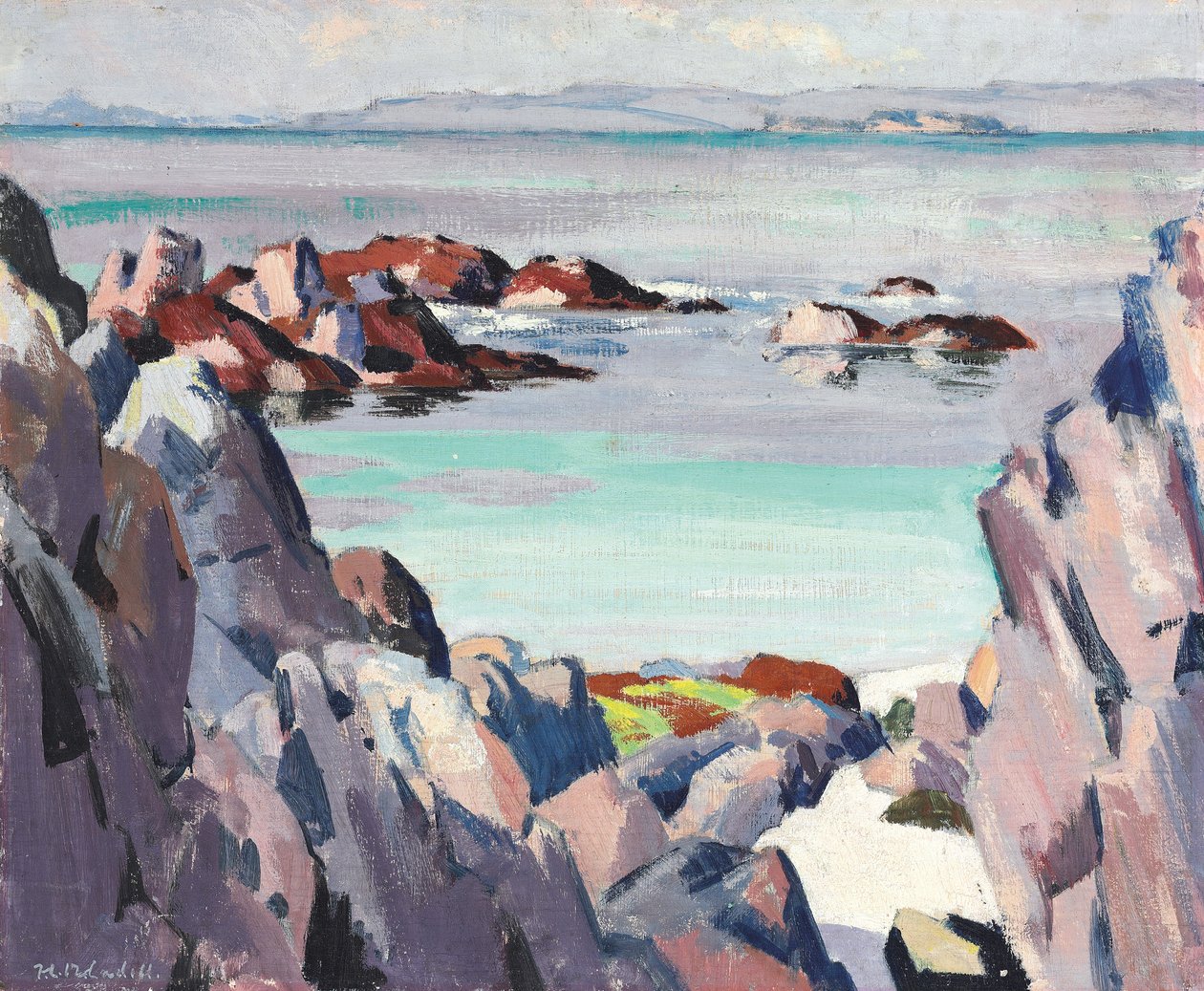 Staffa og Rhum fra Iona af Francis Campbell Boileau Cadell