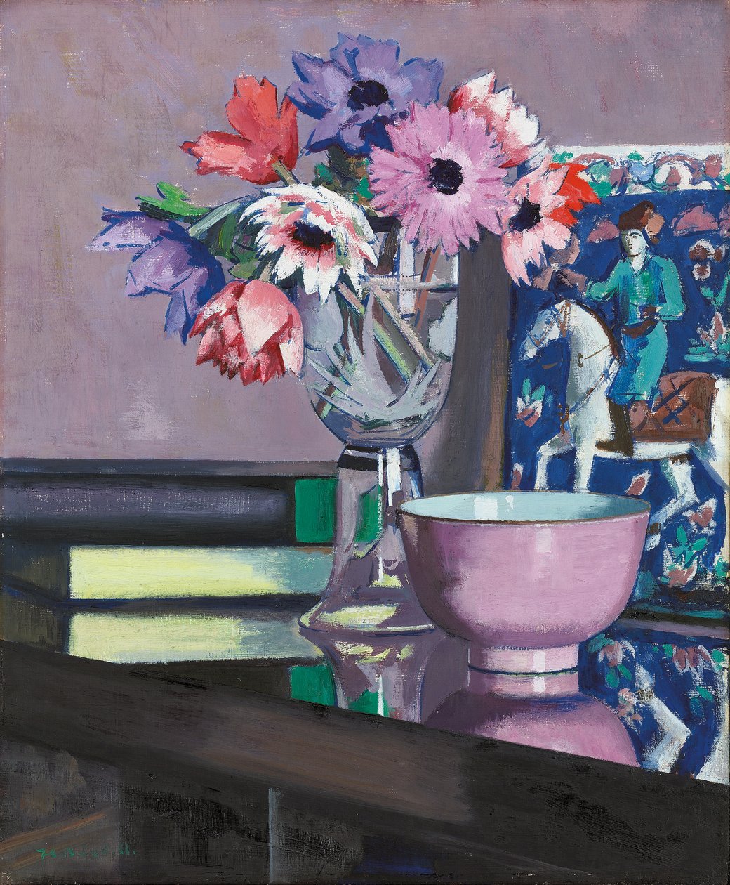 Stilleben med anemoner af Francis Campbell Boileau Cadell