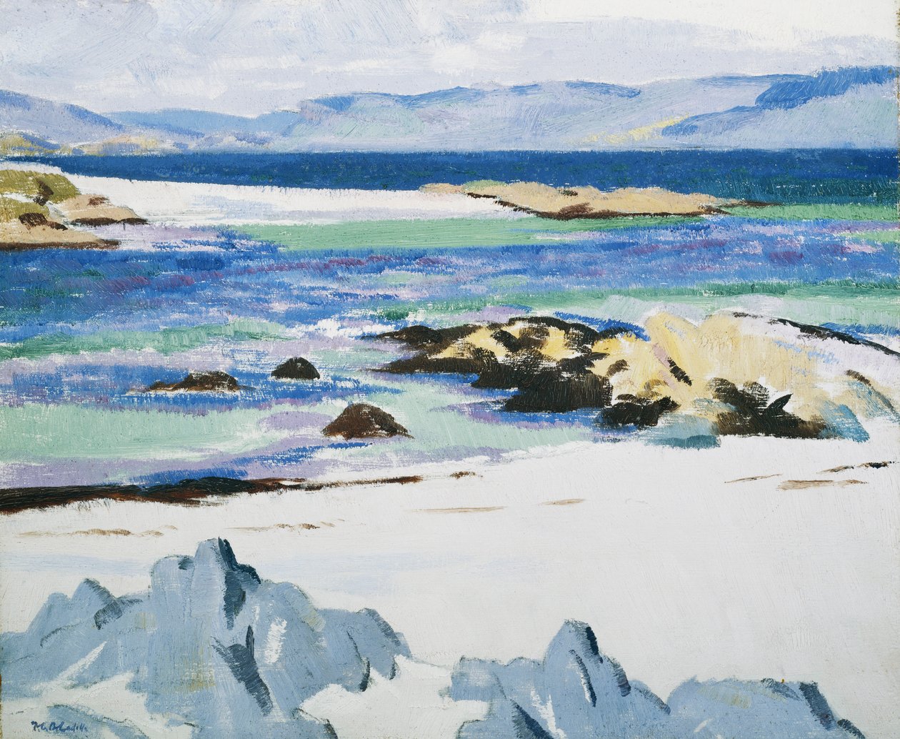 The Sound of Mull fra Iona, ca. 1932 (olie om bord) af Francis Campbell Boileau Cadell