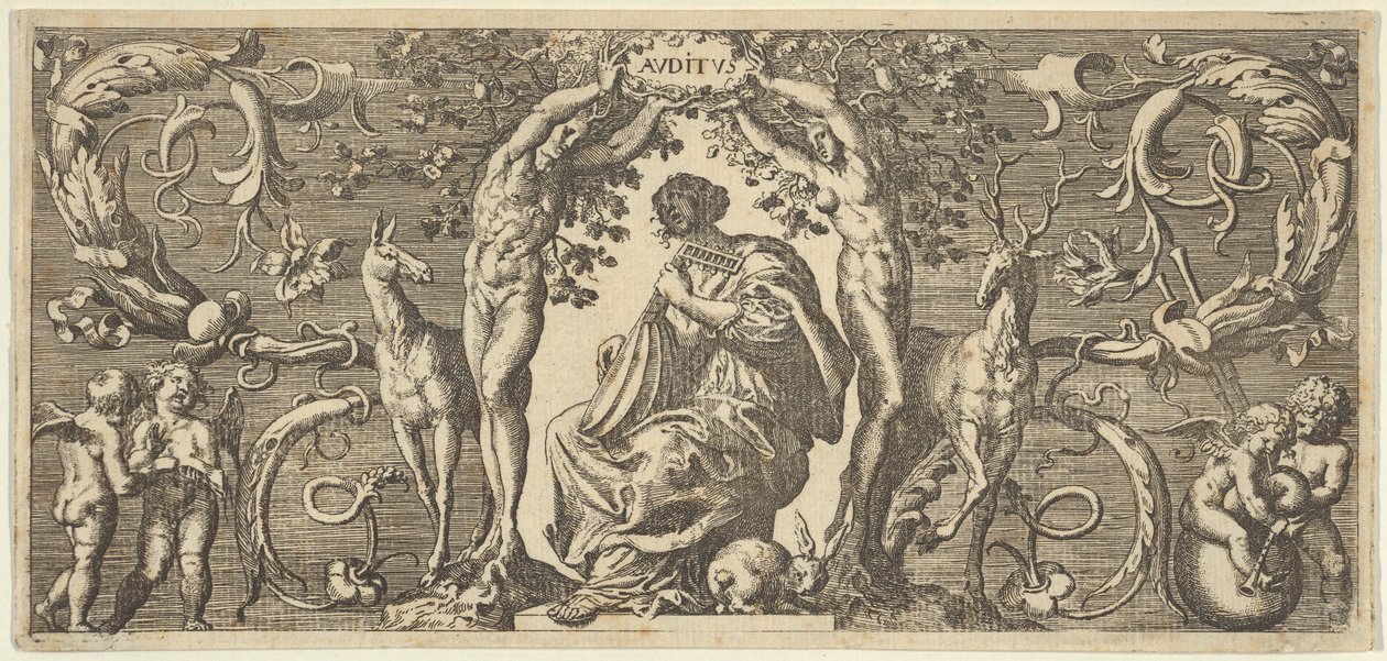 Hearing Hearing, fra Five Senses Five Senses, ca. 1655 af Francis Cleyn