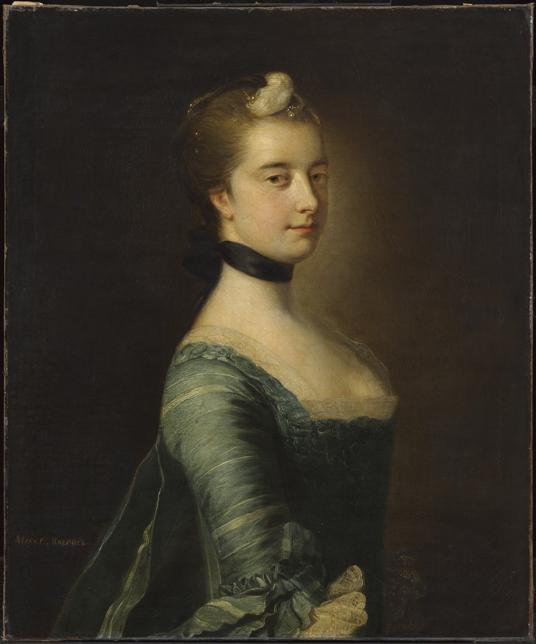 Frøken Walpole, senere den ærede fru Keppel (den ene af et par) af Francis Cotes