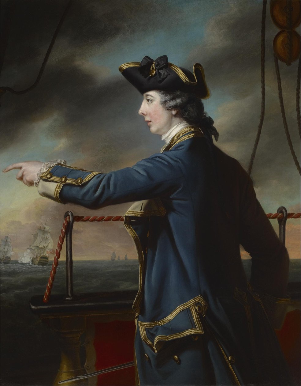 Portræt af kaptajn Edward Knowles, R.N. (1742-1762) af Francis Cotes
