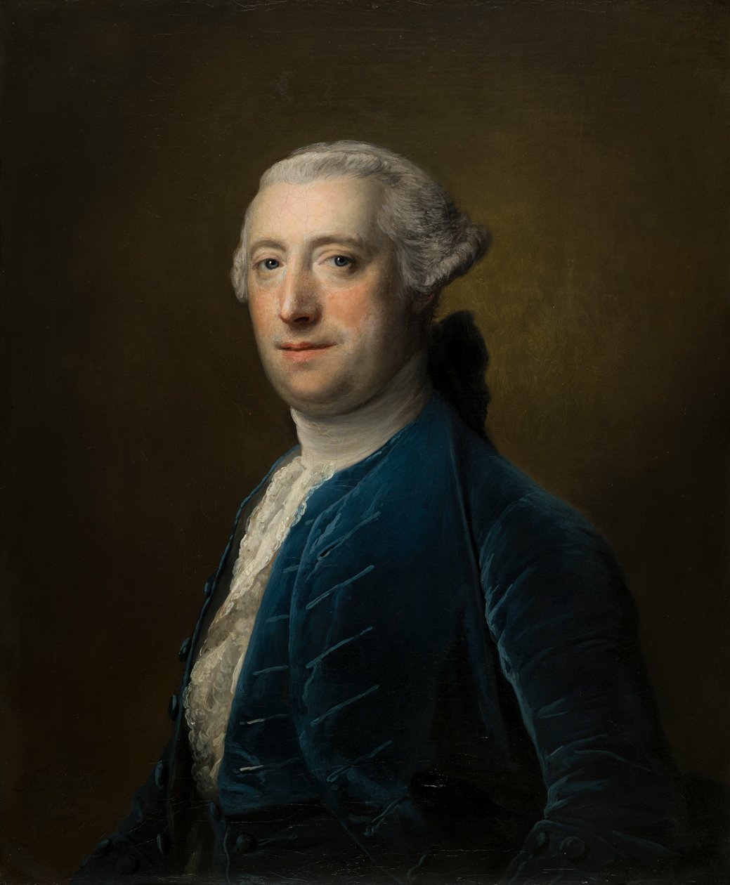 Portræt af oberst Kinnear, fra 50th Regiment of Foot, ca. 1746-70 (olie på lærred) af Francis Cotes