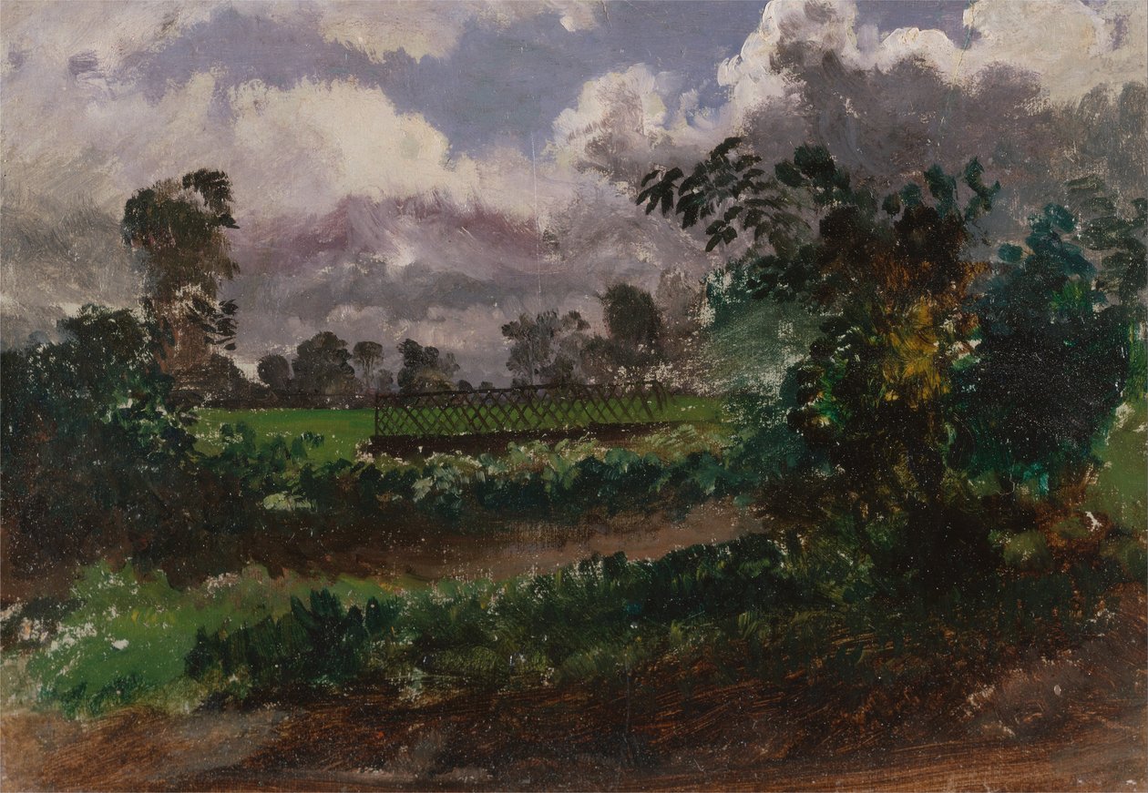 En udsigt over kunstnerens have fra hans hus i Exmouth, Devonshire af Francis Danby