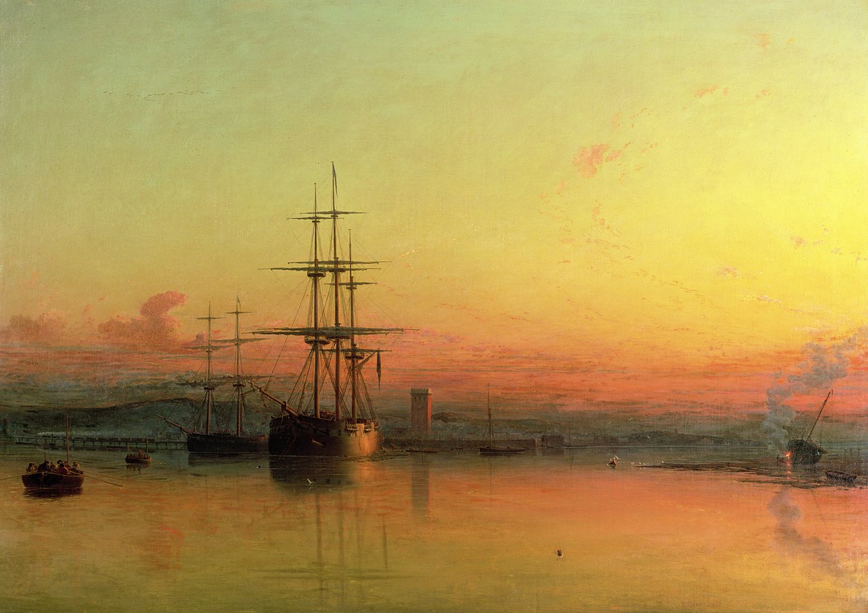 Dødstille – Solnedgang ved Exmouth-bugten af Francis Danby
