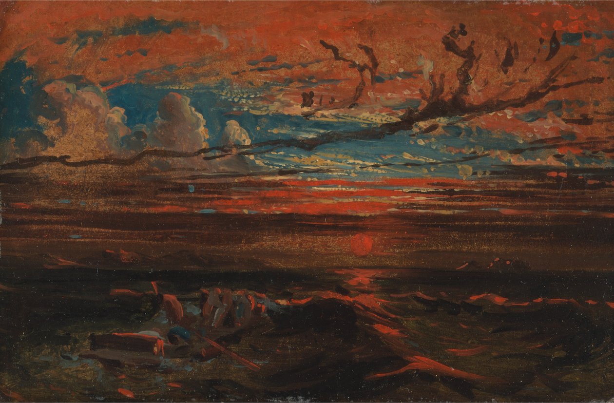 Solnedgang på havet efter en storm af Francis Danby