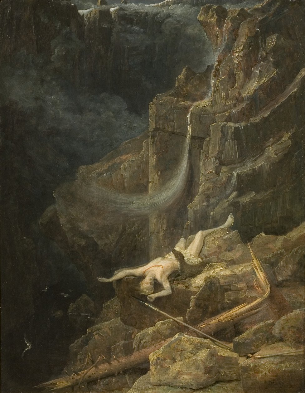 The Precipice, ca. 1827 (olie på panel) af Francis Danby