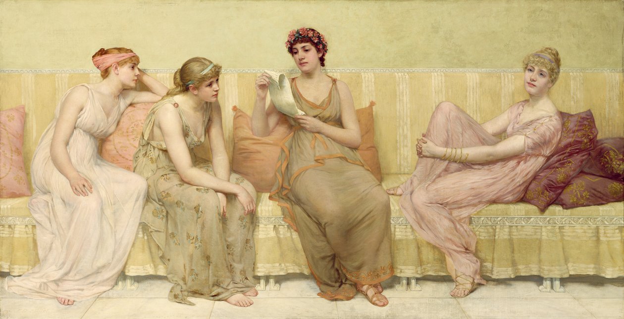 Læser historien om Oenone, ca. 1883 af Francis Davis Millet