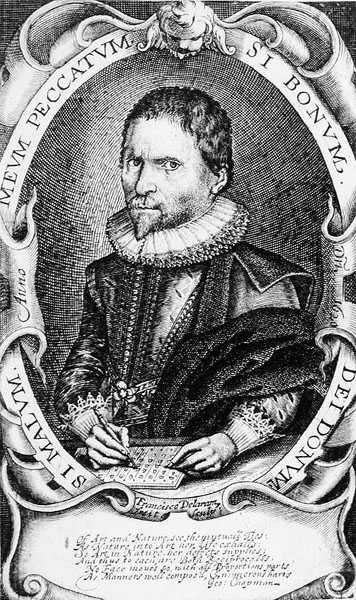 Portræt af George Chapman (ca. 1559-1634) 1620 (gravering) (s/h foto) af Francis Delaram