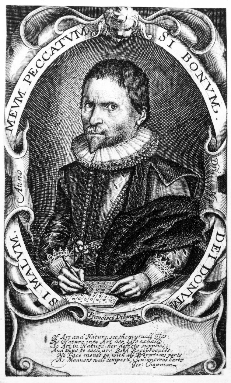 Portræt af en herre, der menes at være Thomas Harriot, ca. 1620 af Francis Delaram