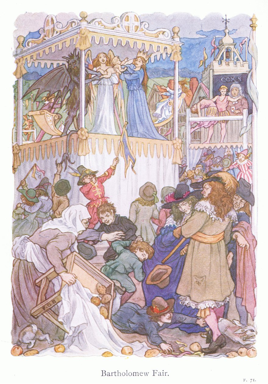 Bartholomew Fair (farvelitografi) af Francis Donkin Bedford