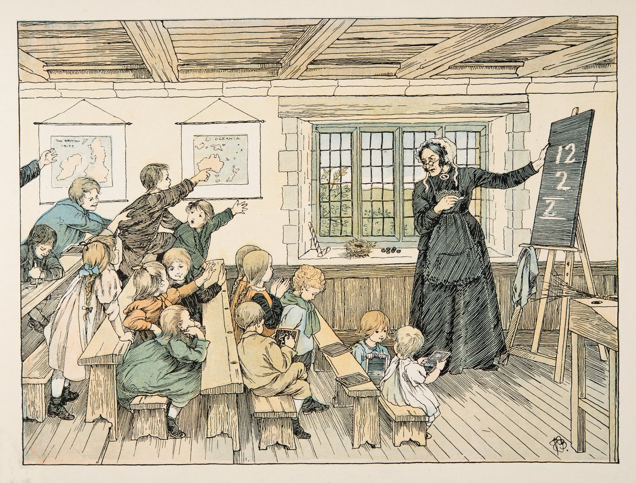 The Dame, fra Four and Twenty Toilers, pub. 1900 (farvelitografi) af Francis Donkin Bedford