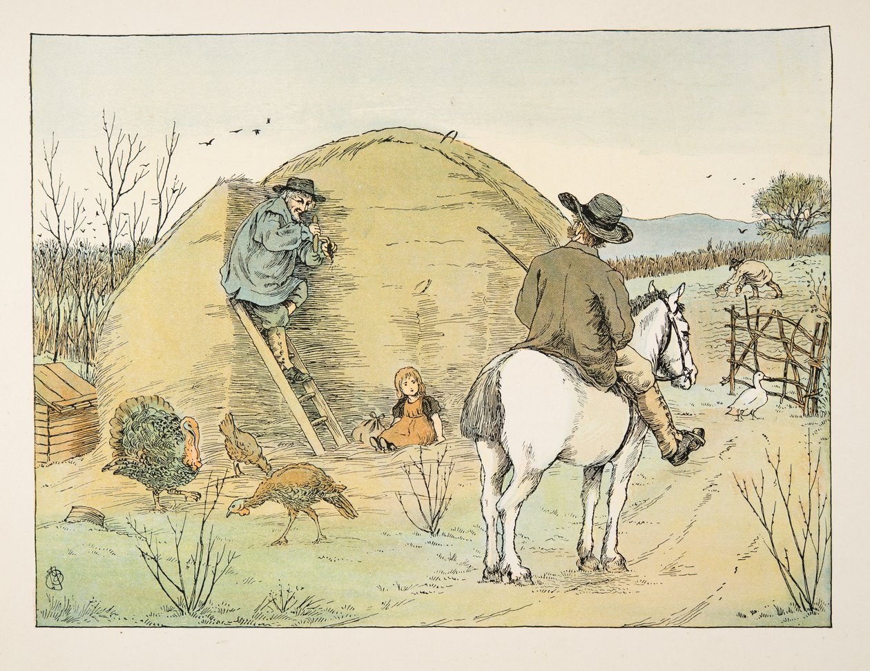 The Farmer, fra Four and Twenty Toilers, pub. 1900 (farvelitografi) af Francis Donkin Bedford
