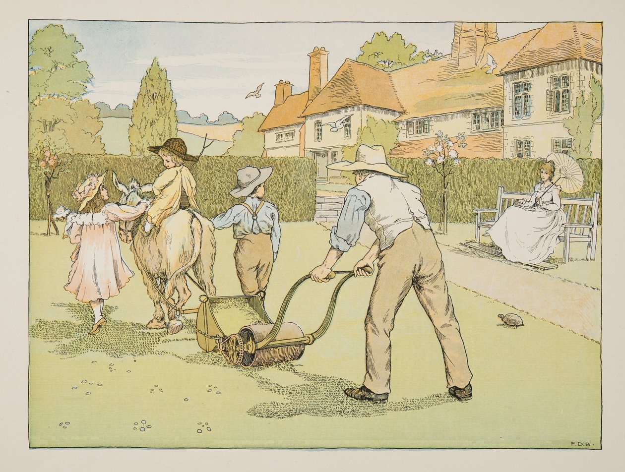 The Gardener, fra Four and Twenty Toilers, pub. 1900 (farvelitografi) af Francis Donkin Bedford