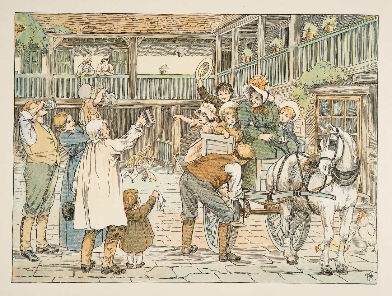 The Ostler, fra Four and Twenty Toilers, pub. 1900 (farvelitografi) af Francis Donkin Bedford