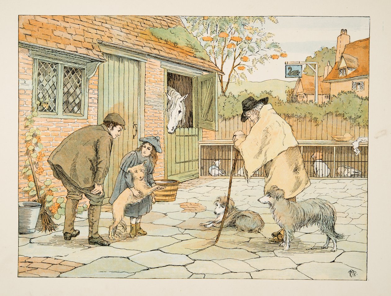 Dyrlægen, fra Four and Twenty Toilers, pub. 1900 (farvelitografi) af Francis Donkin Bedford