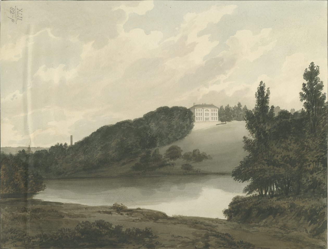 Soho - [Matthew Boulton "s] House: water color painting, nd [c 1798] dani af Francis Eginton