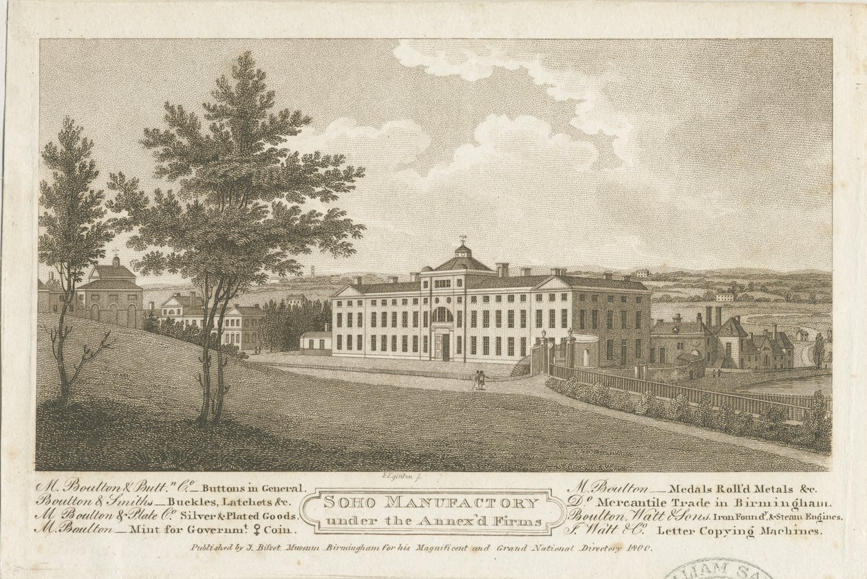 Soho Manufactory: prikkegravering i brunt blæk, og [c 1800] af Francis Eginton