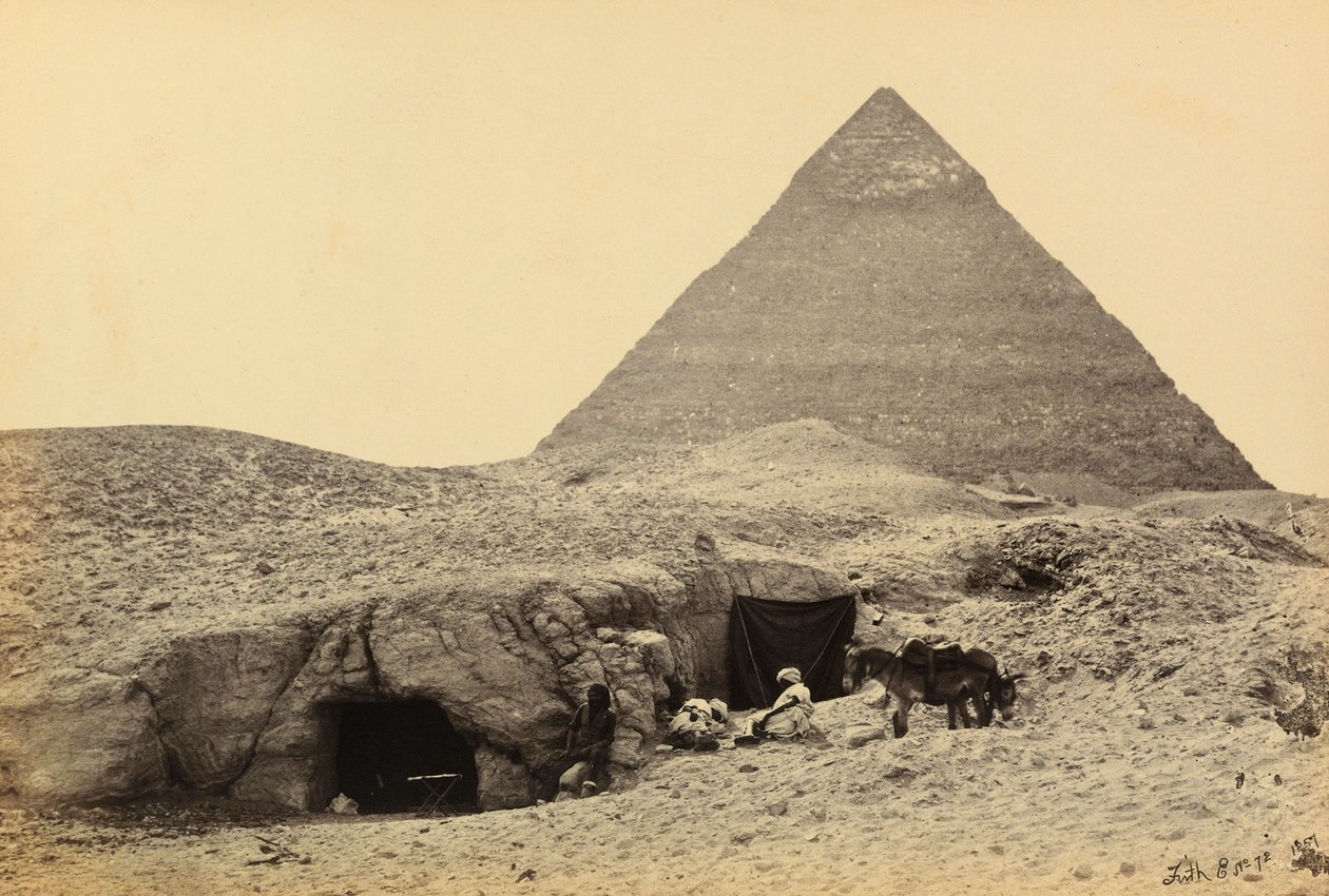Egypten og Palæstina: pyramiderne i Kefren og gravene i fæstningen i Giza, Øvre Egypten af Francis Frith