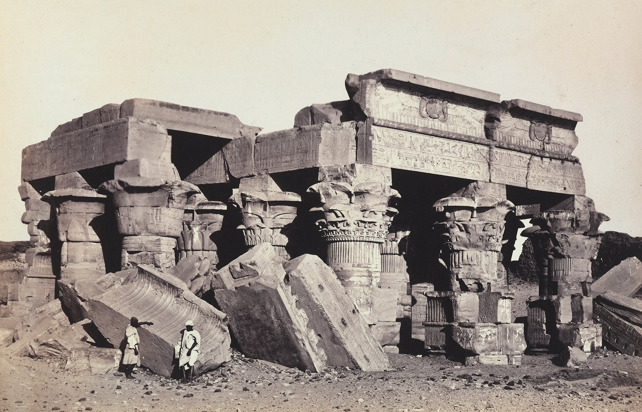 "Egypten og Palæstina": ruinerne af templet Sobek og Haroeris fra Kom Ombo, Øvre Egypten af Francis Frith