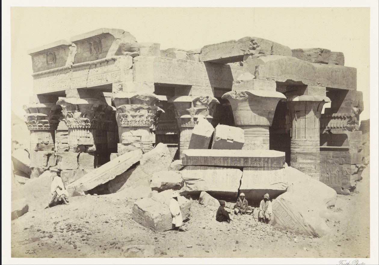 Udsigt over Temple of Kom Ombo Kom så Ombo. NearView. (titel på objekt) af Francis Frith