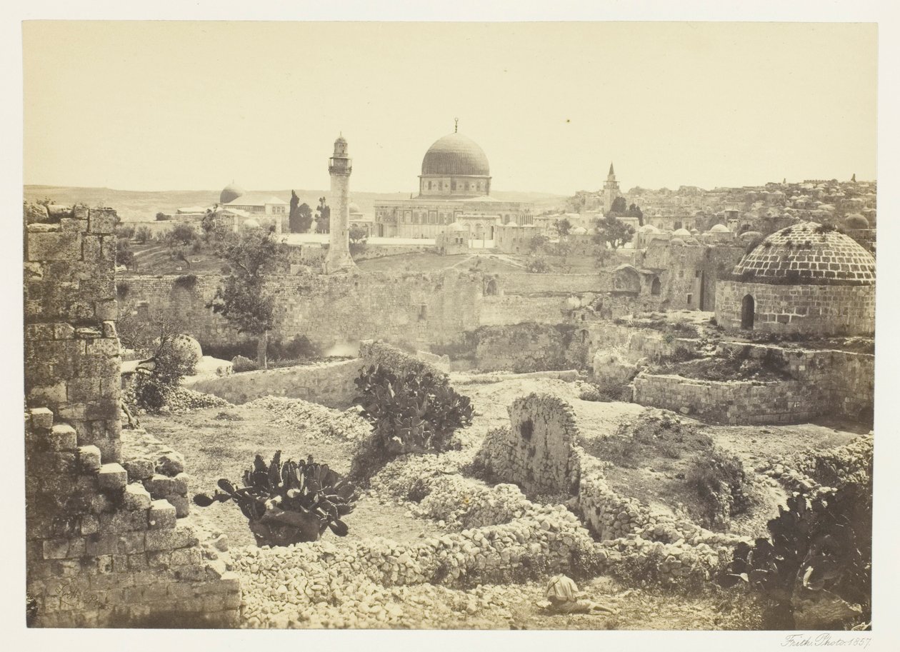 Jerusalem set fra bymuren af Francis Frith