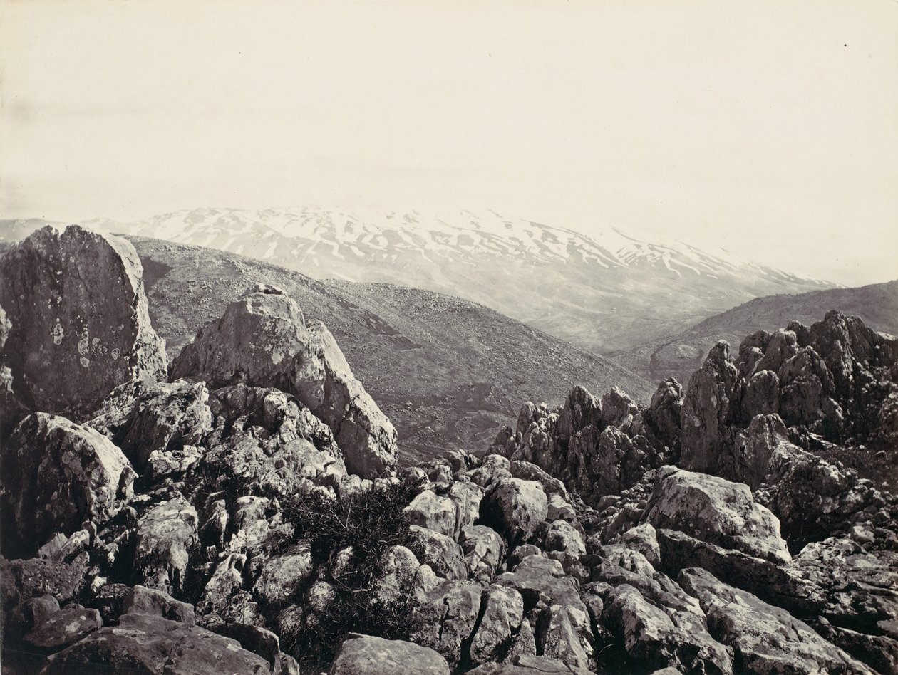 Mount Hermon, Forklarelsens Bjerg, ca. 1857. af Francis Frith