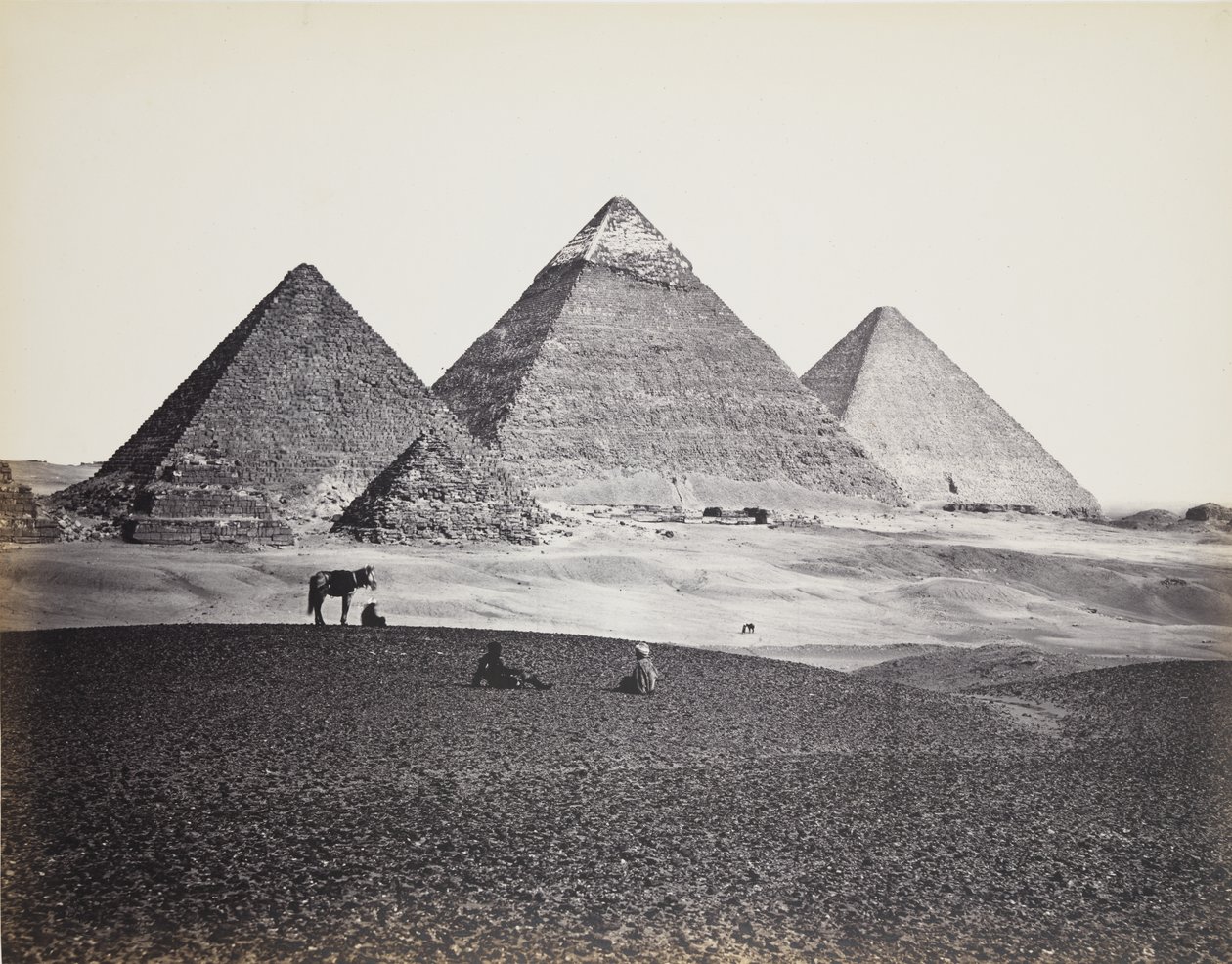 Pyramiderne i El-Gizeh, set fra sydvest af Francis Frith