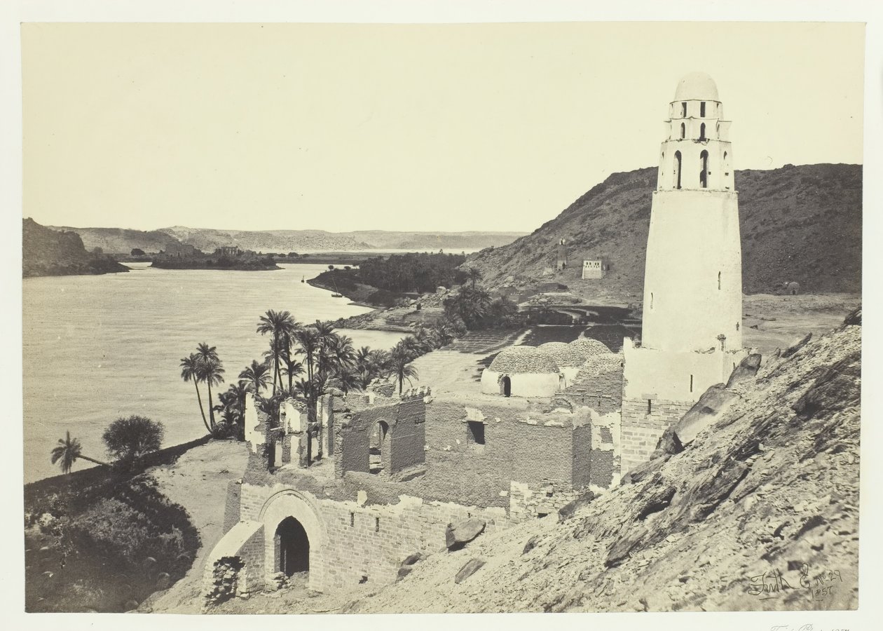 Ødelagt moské nær Philæ, 1857. af Francis Frith